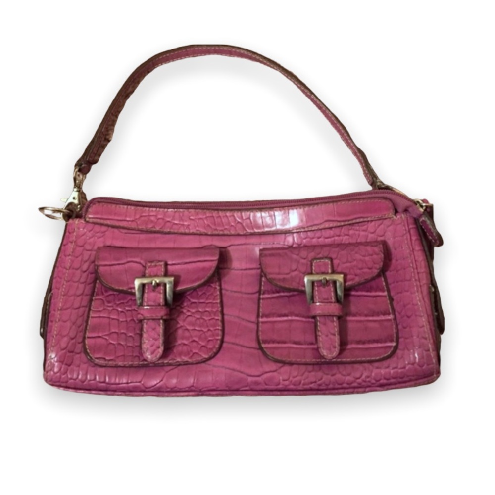Pink Croc Under The Arm Purse
